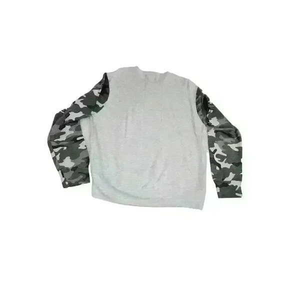 Monrow Sweatshirt Womens Small Gray Camo Soft Athleisure Gorpcore USA New - Picture 10 of 10